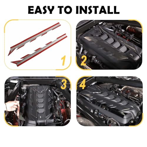 Image of CHEAYAR Engine Bay Panel Cover Compatible with Chevrolet Corvette C8 2020-2023, Engine Shroud Cover Panel Trims, C8 Accessories 2PCS (Engine Bay Trim - Silver)