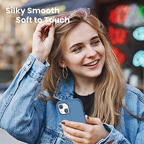 Image of NAFS Silicone Case Compatible with iPhone 14 | Camera Protect Microfiber Lining Cover | Case Cover for iPhone 14 (Blue)
