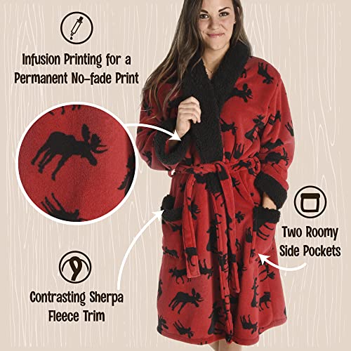 Lazy One Classic Moose Ultra-Cozy Bathrobes For Women, Animal, Cabin (L/Xl) #TOP4