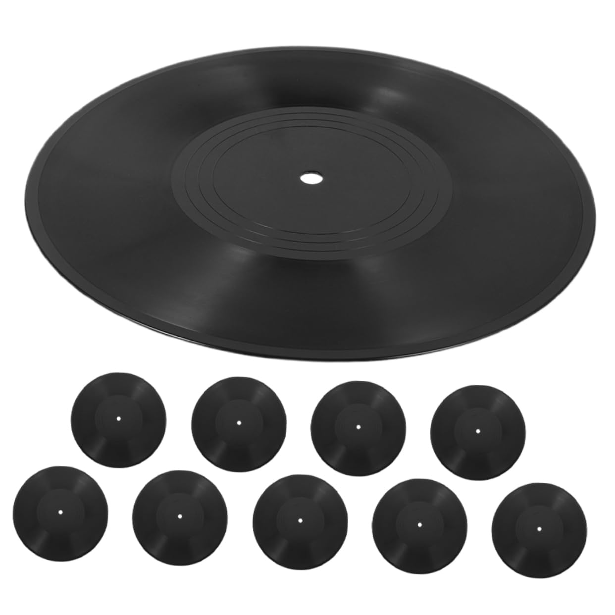 Ciieeo Decorazioni da Parete 10 Dischi in Vinile Nero 12 Pollici in Plastica, Stile Vintage Artistico Indie, Facili da Installare per Arredamento Casa