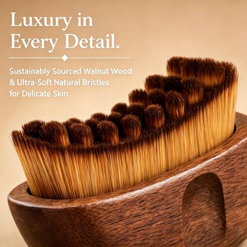 Cheersendex Lymphatic Contour Face Brush for Drainage - Wooden Handle, Natural Soft Bristles for Dry Brushing, Vintage Double-Opening Gift Box, Ideal , Girlfriend & Loved Ones 57 g
