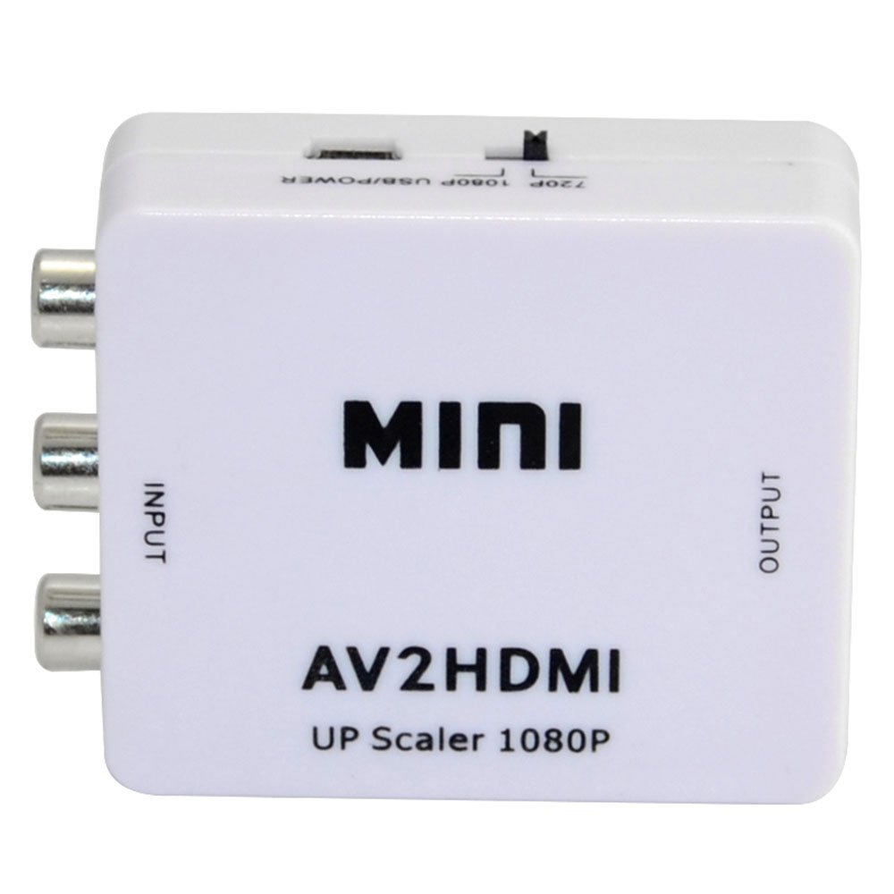 Mini AV to HDMI Converter, FrontTech RCACVS 3 RCA Composite Video AV to HDMI Converter for TV/PC/PS3/Blue-Ray DVD