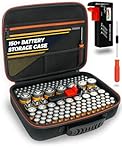 AKIELO+ Battery Storage Case (Max Edition – Holds 150+) with Battery Tester and Screwdriver Included – Clutter-Free Battery Organiser Storage Case Holder – Batteries AAA, AA, C, D, 9V (Not Included)