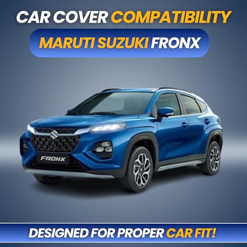 Image of Car Cover for Maruti Suzuki Fronx 2023-2026 | 100% Waterproof Heavy-Duty 3-Layer Car Body Cover | All-Weather Rain UV, Sun & Dust Protection | Custom Fit | Mirror & Antenna Pockets | Navy Blue