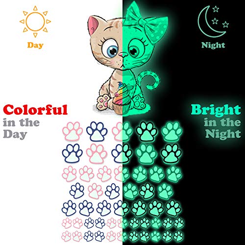 Vinilos decorativos para niños con gatos y perros que brillan en la oscuridad miniatura 2