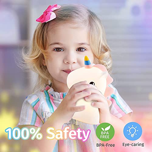 Unicorn Night Light For Kids, 16 Colors Kids Night Light, Rechargeable Battery Night Light, Silicone Cute Lamp, Tap Control Baby Night Light Kids Lamp Unicorn Gifts For Girls 0-10 Age (Cute Mini Size) #TOP2