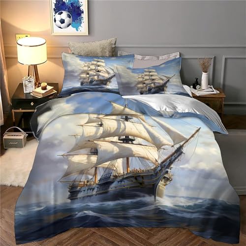 Housse de couette voilier 140x200 en microfibre premium douce