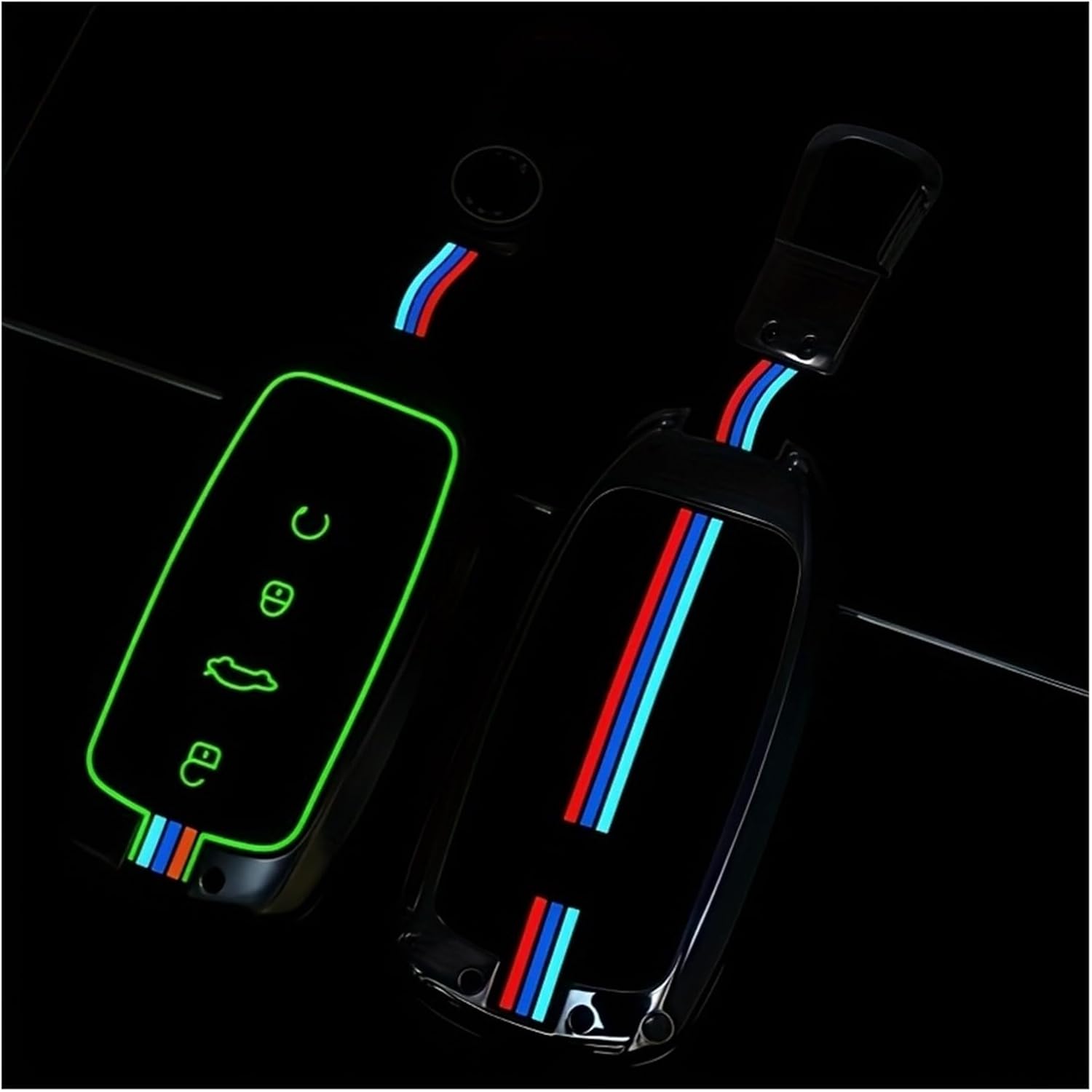 Black Silver Metal Car Remote Key Case Silicon Key Cover Key Holder Key Bag Car Accessories