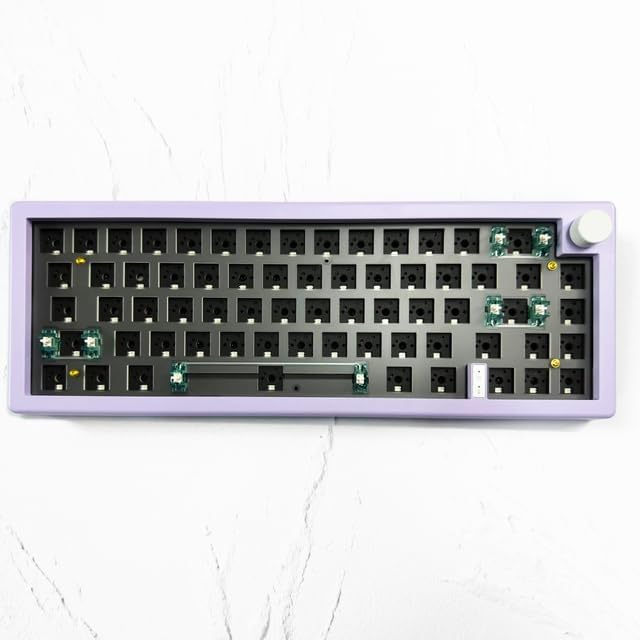 Electronics - GMK67 Gasket Structure gaming Mechanical Keyboard kit Wireless Bluetooth 2.4G 3-mode With knob Keyboard For tablet PC (purple)