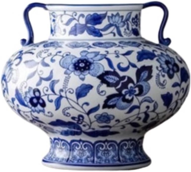 Food Storage Jar,Decorative Jar Ginger Jar Vase Decor Decorative Ginger Jars Ancient Chinese Porcelain Ceramic Temple Jar with Sealed Lids Home Kitchen Dining Ginger Jars S,Blue-27 * 25Cm