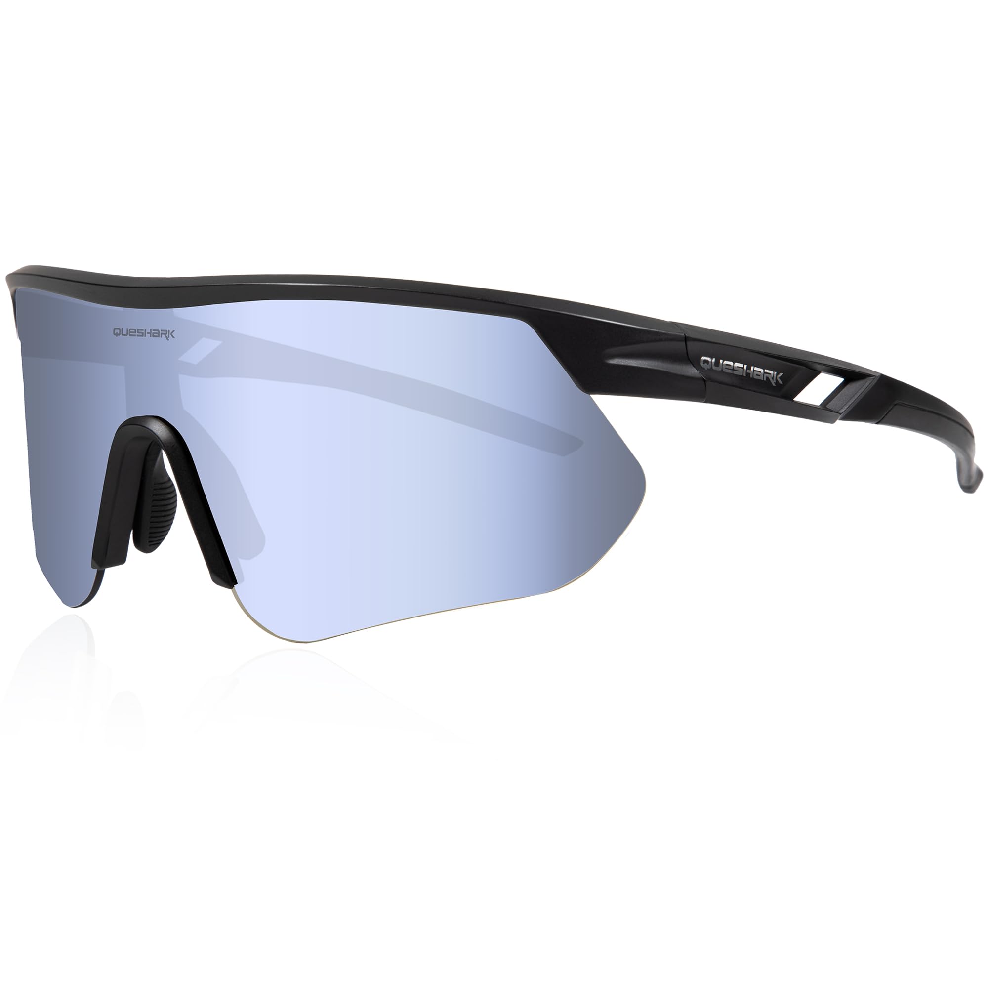 Queshark Occhiali Ciclismo, Occhiali Running Uomo Donna, Occhiali Veloci, TR90 Telaio & Protezione UV400, Occhiali da Sole Sportivi per Ciclismo Corsa Pesca Baseball Sci
