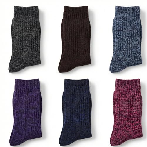 Image of Tipi Toe Women's 6 Pairs Winter Boot Socks - Soft Cotton Blend Warm Crew Socks Size 9-11
