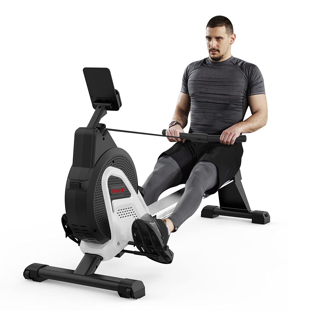 Dripex Magnetic Rowing Machine for Home Use Rower Machine for Home Gym & Cardio Training Rower with Aluminum Slide Rail, 16 Adjustable Resistance & LCD Monitor (2023 Upgrade Version)