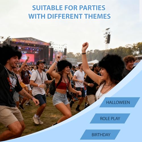 Image of Black Wig Hair Headband Costume Funny Wigs for Adults Crazy Wigs for Halloween Costume Cosplay