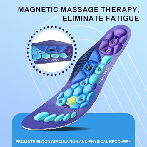 Acupressure Insoles for Men and Women - Orthopedic Acupoint Massage Insoles with Magnetic Technology, Shock Absorption, Non-Slip, Feet and Arch Support (Blue, L(Men 9.5-12/Women 10.5-13))2