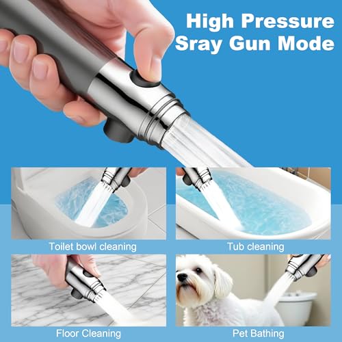 Regadera filtrada con mango, regaderas de alta presión con 3 modos de rociado y interruptor ON/OFF, lavado a presión para baños, regadera desmontable con manguera de acero inoxidable, soporte y filtros de algodón miniatura 7