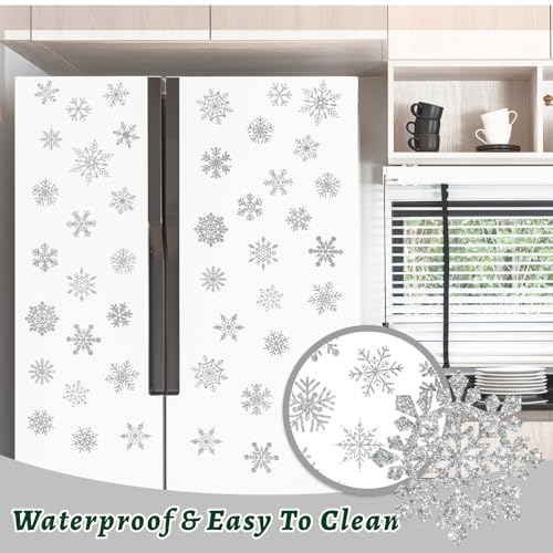 Imanes decorativos copos de nieve plateados para refrigerador 22 pzas miniatura 4