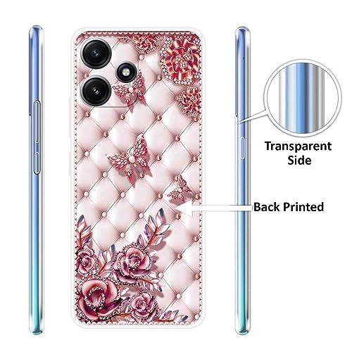 Image of Looy Mobile Cover for Redmi 12 5G Mobile Back Cover Poco M6 Pro 5G Back Case for Xiaomi Redmi 12 5G Mobile Phone (Milky Butterfly)
