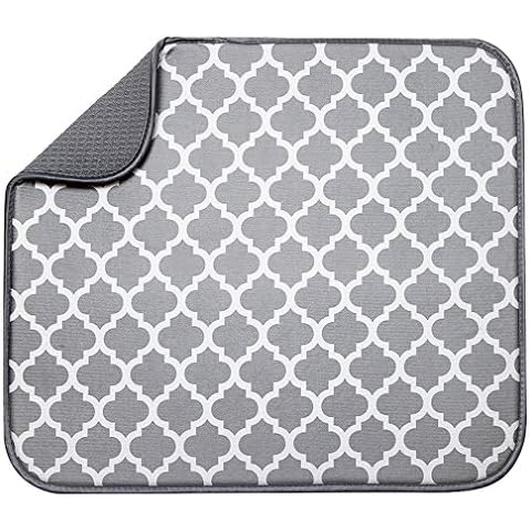 Dish Drying Rack Microfiber Dish Mat - Space-Saving Lightweight Design Folds Up for Easy Storage Useful and Practical Cover