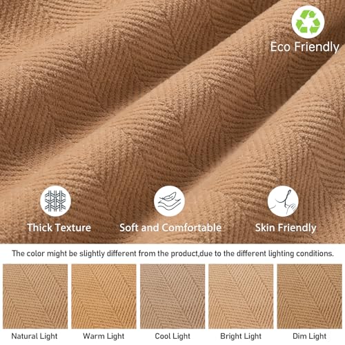 Image of ZWJD Camel Pillow Covers 12x20 Set of 2 Chenille Throw Pillow Covers with Elegant Design Soft and Luxurious Decorative Throw Pillows for Couch, Bed, and Home Decor