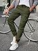 JMIERR Men's Pants Stretch Elastic Waist Drawstring Cargo Joggers Pants Casual Cargo Pants Relaxed Fit Tapered Sweatpants with Multi Pocket,US 36(L),Moss Green