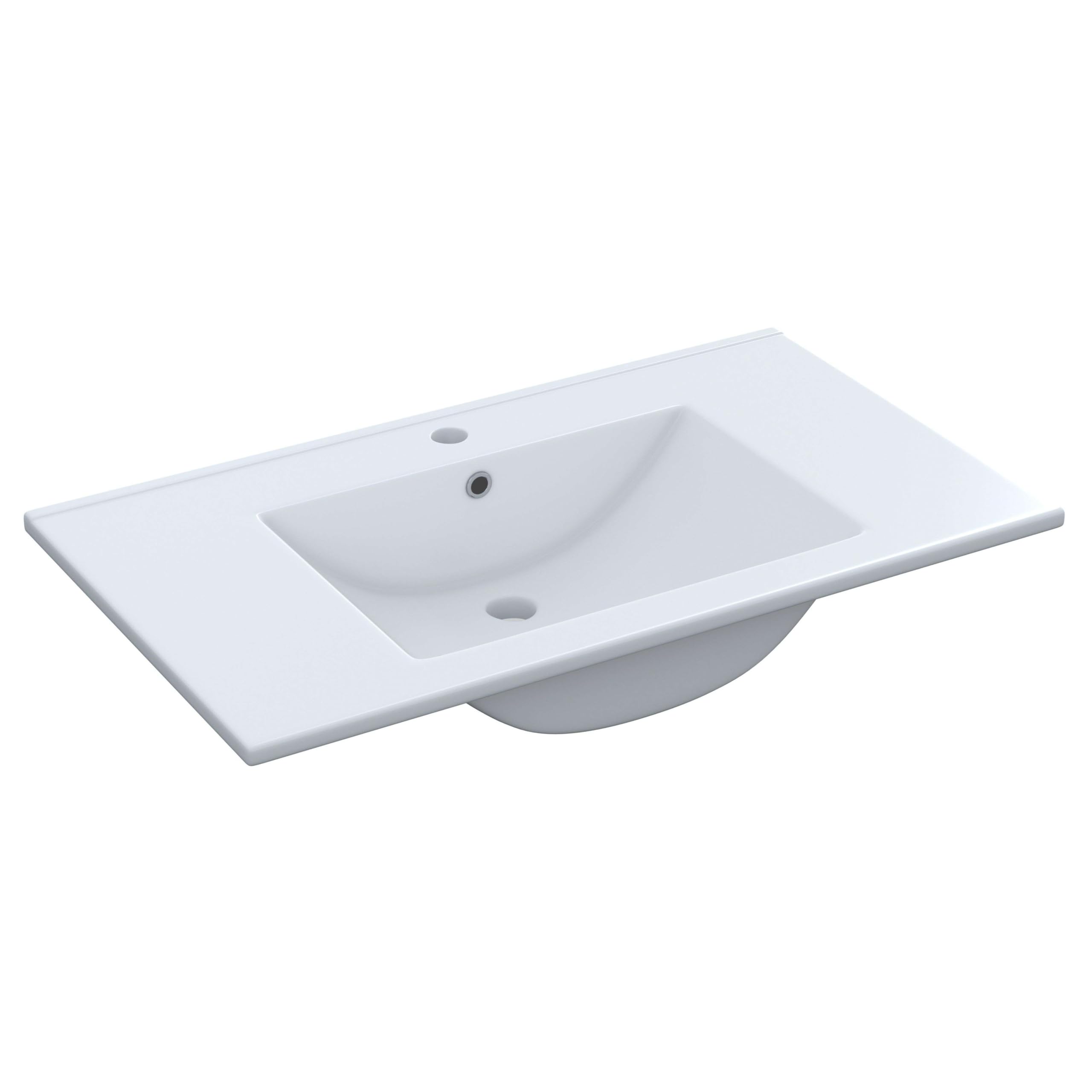 Miroytengo Pack Baño Completo Roble Alaska Mueble Baño, Columna de baño, Espejo y Lavabo Cerámico Incluido