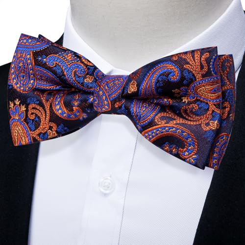 Image of YourTies Bow Ties for Men Pretied Bowties Solid Color Satin Bow Tie Formal Business Tuxedo Wedding Party Prom