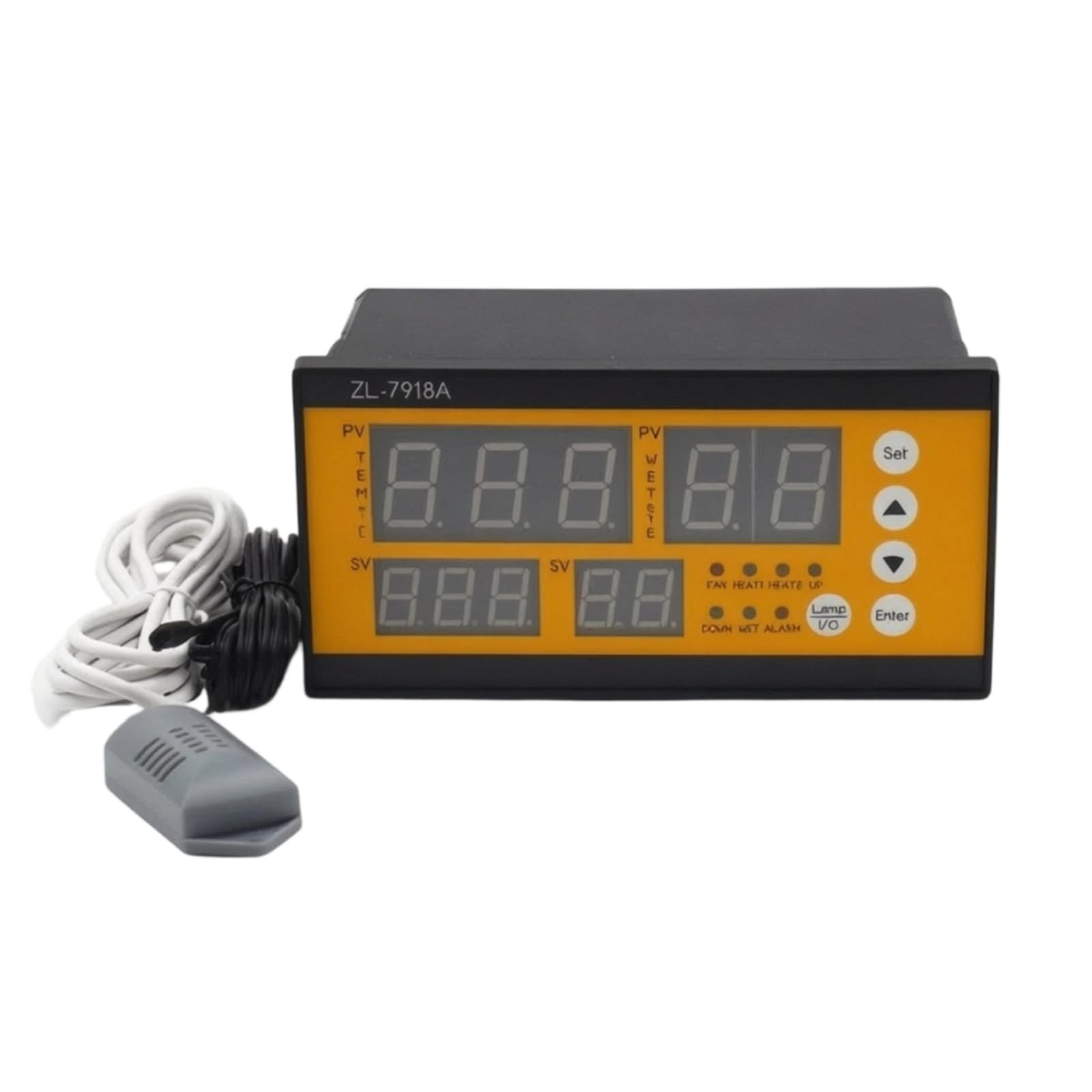 Qianly Regolatore di Temperatura e Umidità Automatico Termostato Igrostato Digitale Elettronico Termostato con Sonda per Allevatori, ZL-7918A