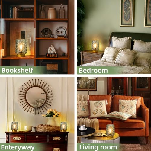 Battery Operated Desk Lamps Timer, 100% Authentic Design Ornamental LED Lamp, Cordless lamp for No Outlet Areas, Hand-drawn Diamond Sample, Glass Temper Gentle for Entryway, Bed room, Lavatory(Inexperienced) - Image 6