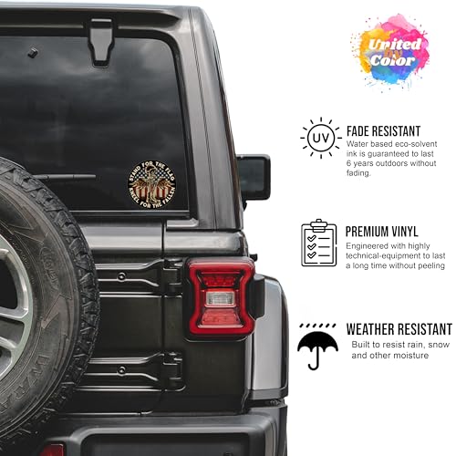 Image of American Patriotic Stickers for Veterans (2 pk) 4.5In - Strong Adhesive Waterproof Military Stickers - No Fade, Used for Truck, Car, Laptop, Water Bottle, Toolbox