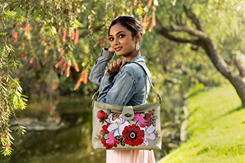 Anna by Anuschka Women's Hand-Painted Genuine Leather Studded Side Hobo3