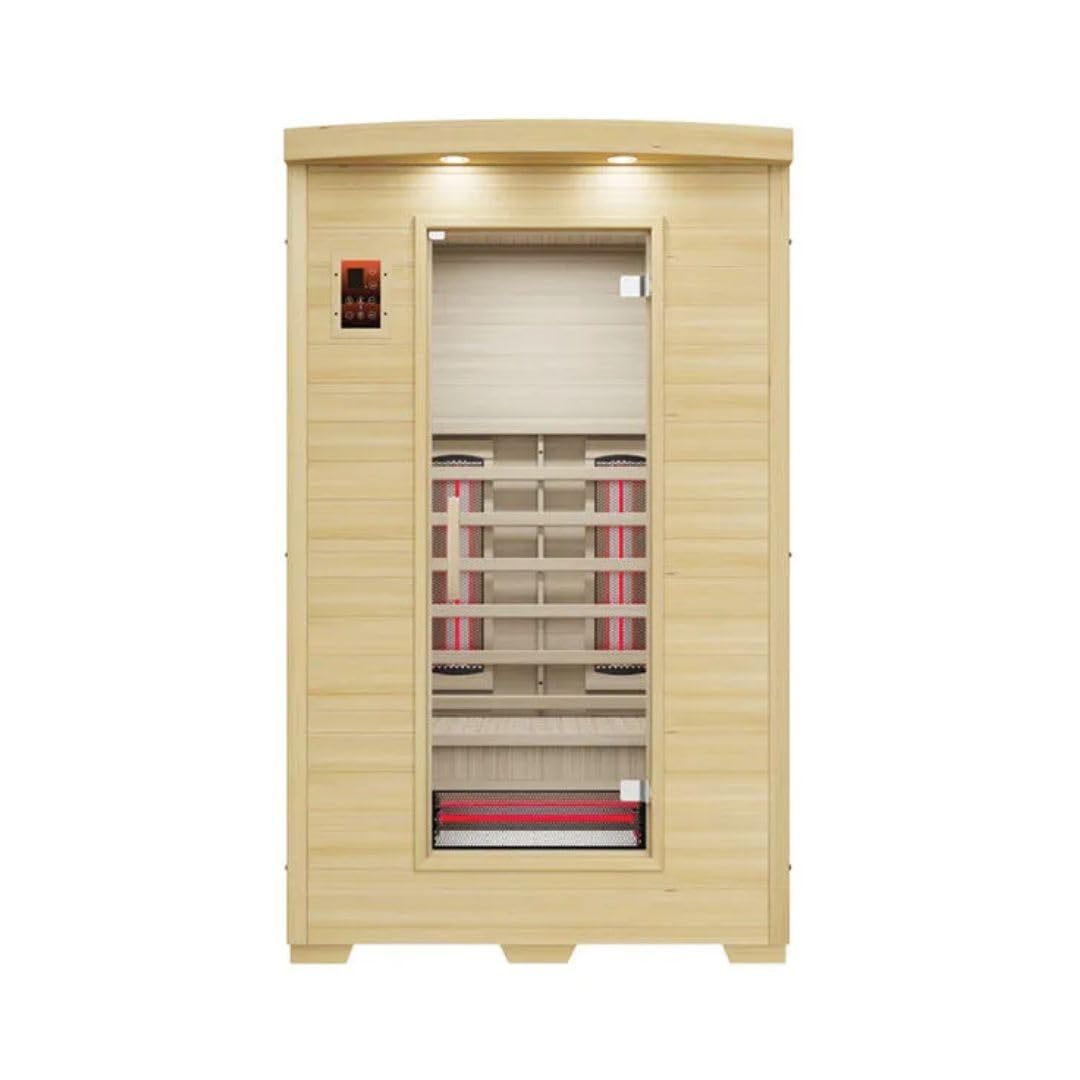 Fonteyn | Bella 2 Sauna Capacity for 2 People | Digital Panel, Bluetooth Remote Control | Infrared Hemlock Wood | Wellness Retreat | 120cm x 105cm x 190cm