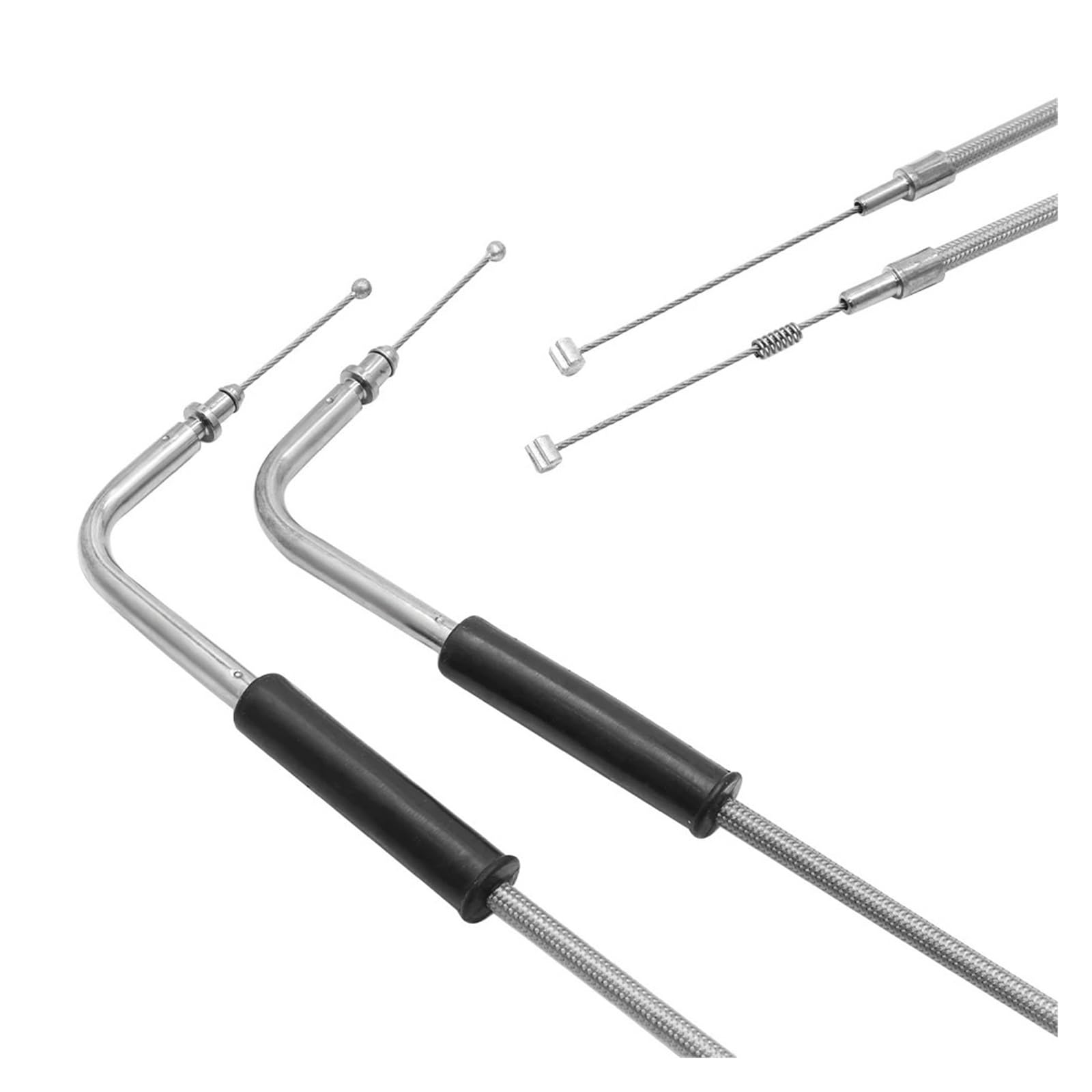 Cables De Acero Tejido Caja del Cable del Acelerador | Compatible con Harley Davidson Sportster XL1200 883 Dyna Road King Electra Glide.(Black 110cm)