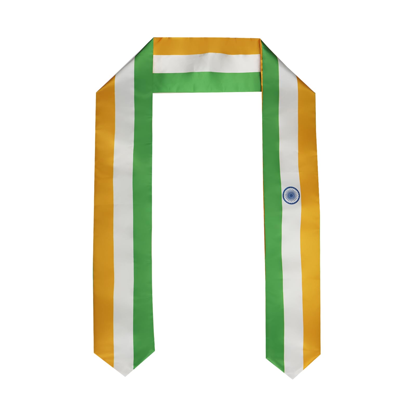 Pasksamtu India Flag Graduation Stole Sash for Study Aboard International Students Abroad Adult Unisex