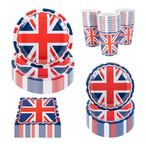 CEILIWEN British Union Jack Paper Party Set for 30 Guests