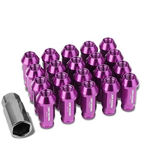 Purple Aluminum M12 x 1.25 25MM Diameter/50MM Height Open End Acorn Tuner 20 Piece Lug Nuts