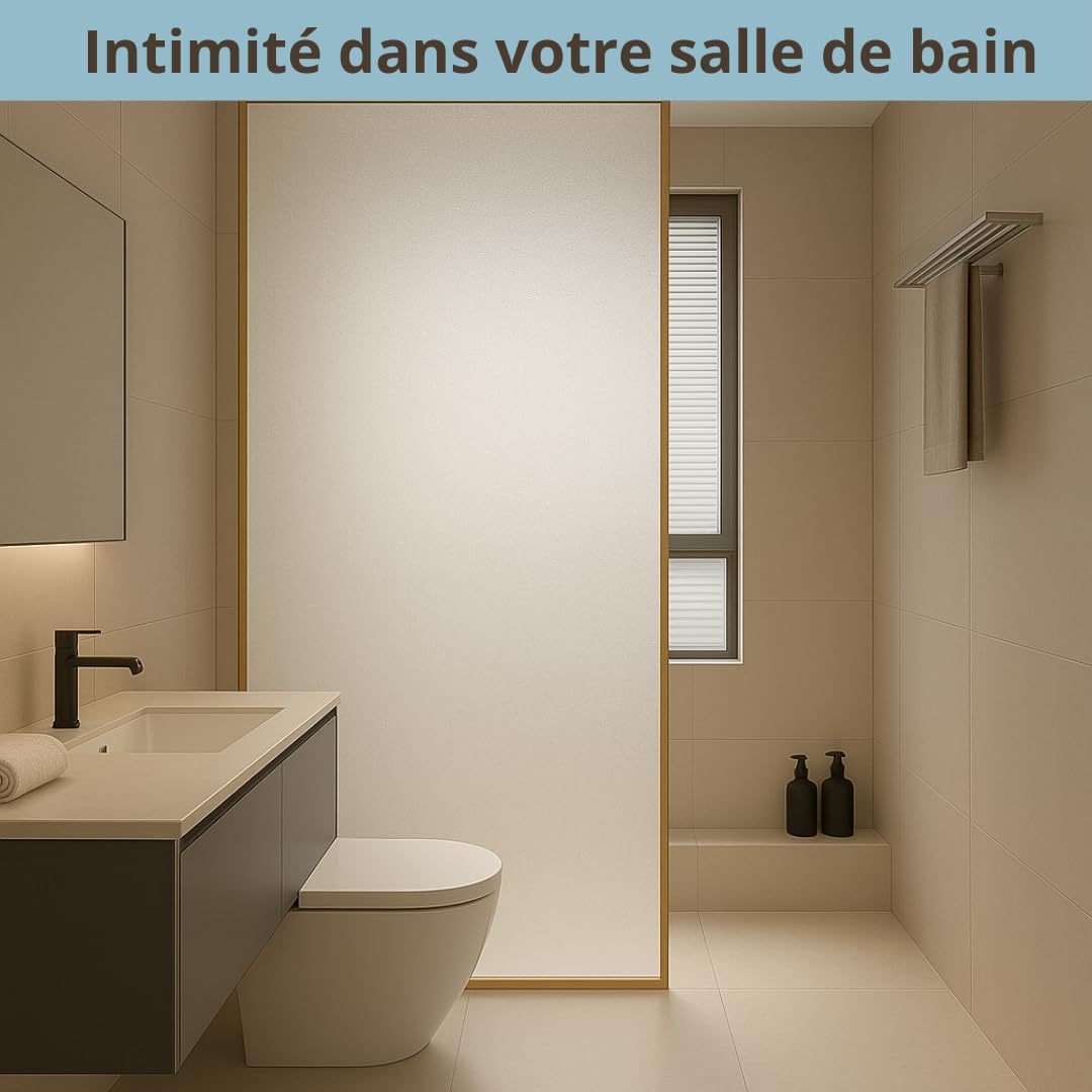 Film pour vitres, Beaucoup DE Grandes Tailles (Opaque, 120 x 200 cm), Opaque, Autocollant, satiné, Privacy, sans Colle, Protection UV, sans résidus, Application Facile, adhérence Statique