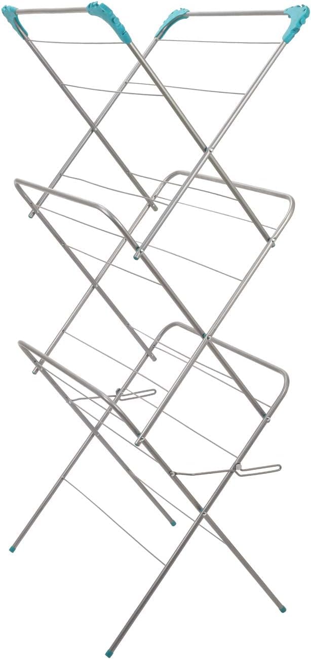 OptiProducts Alloy Steel Clothes Airer Dryer Laundry Drying Washing Line Horse Indoor outdoor Towel Rack