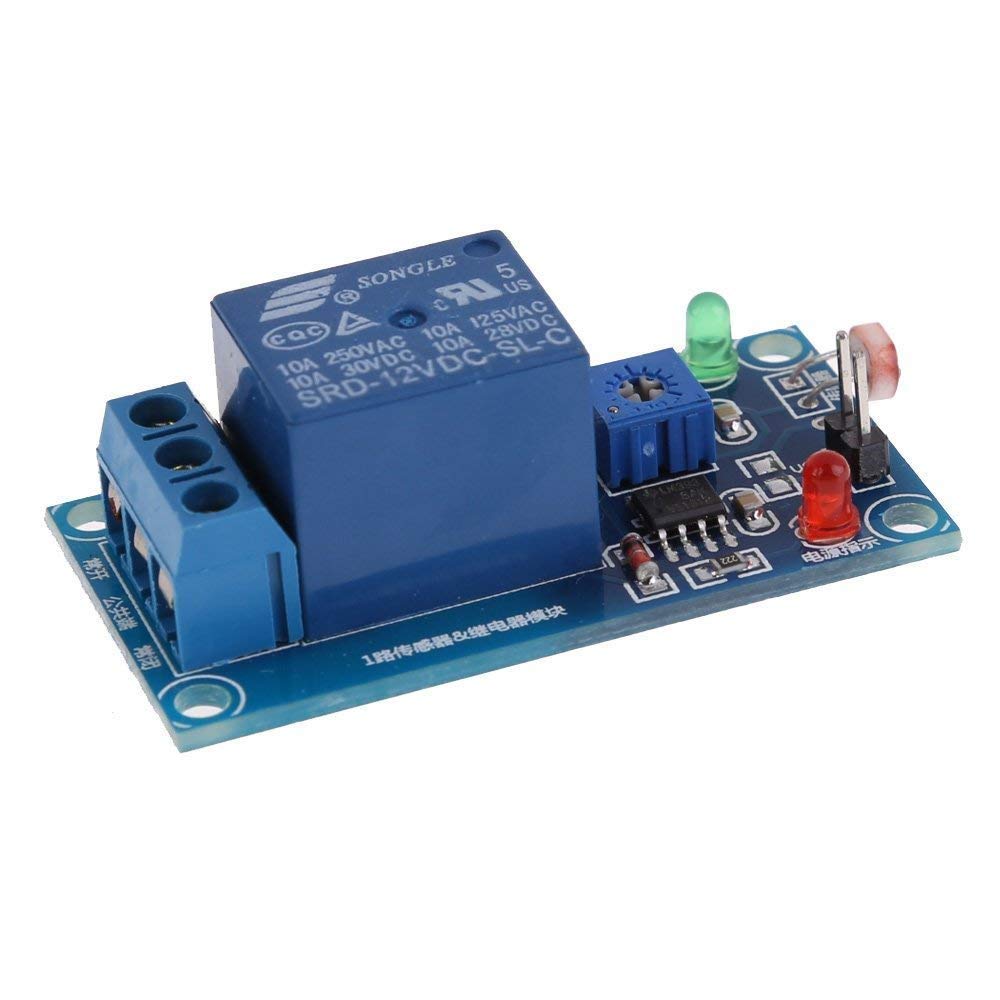 UIOTEC 12V Photoswitch Photoresistance Sensor Diode LDR Photoresistor+Relay Module Light Detect Switch Light Control Switch