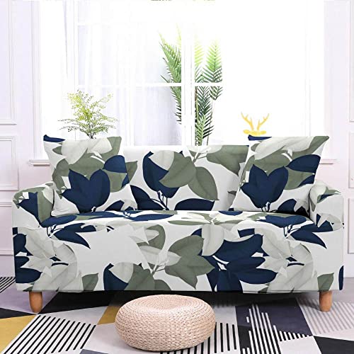 Housse de canapé extensible imprimée de feuilles pour causeuse sectionnelle - 2