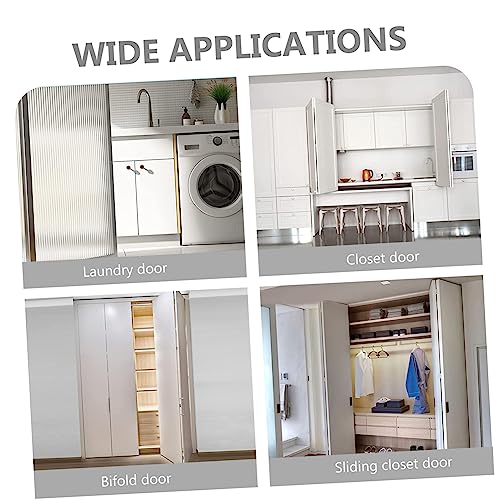 Juego de herrajes para puerta plegable de 8 piezas con rodillos y guías resistentes para clósets, fácil instalación, compatible con estilos plegables miniatura 4