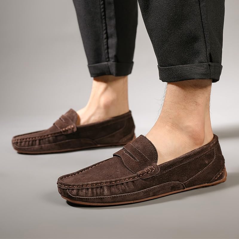 Mens Loafers Round Toe Solid Color Penny Loafers Comfortable Flexible Slip Resistant Classic Slip-ons4