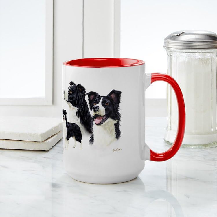 Starry Night Border Collie grande tazza in ceramica tazza da caffè tazza da tè 425,2 g
