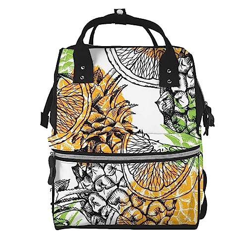Sac à dos pour livres orange ananas : fini le mal de dos avec ce sac à langer et PC