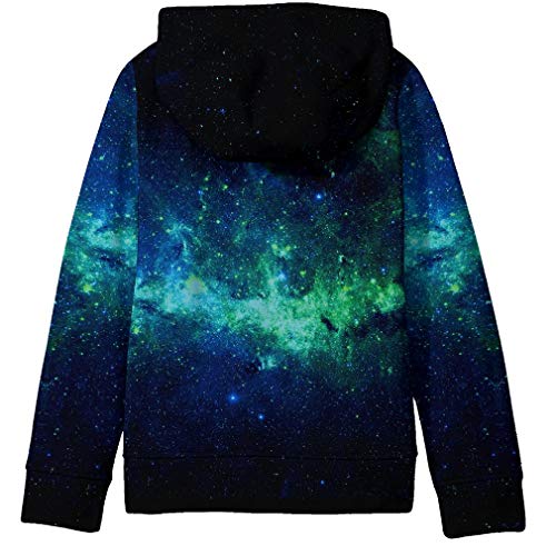 Saym Teen Boys' Galaxy Fleece Sweatshirts Pocket Pullover Hoodies 4-16Y No22 S #TOP1