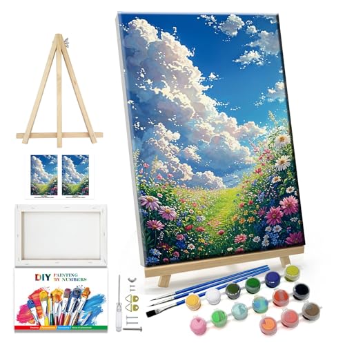 JOOZ Landscape Paint by Numbers for Adults Beginner with Easel ...