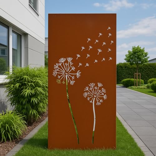 Edelrost Sichtschutz Garten Sichtschutz aus Metall 1mm Rost Gartenzaun Gartendeko rost Sichtschutzwand (032096-1 :B50*H150cm)