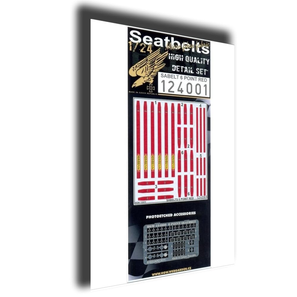 HGW124001 1/24 Seatbelts SABELT 6 Point RED Accessories for Aircraft