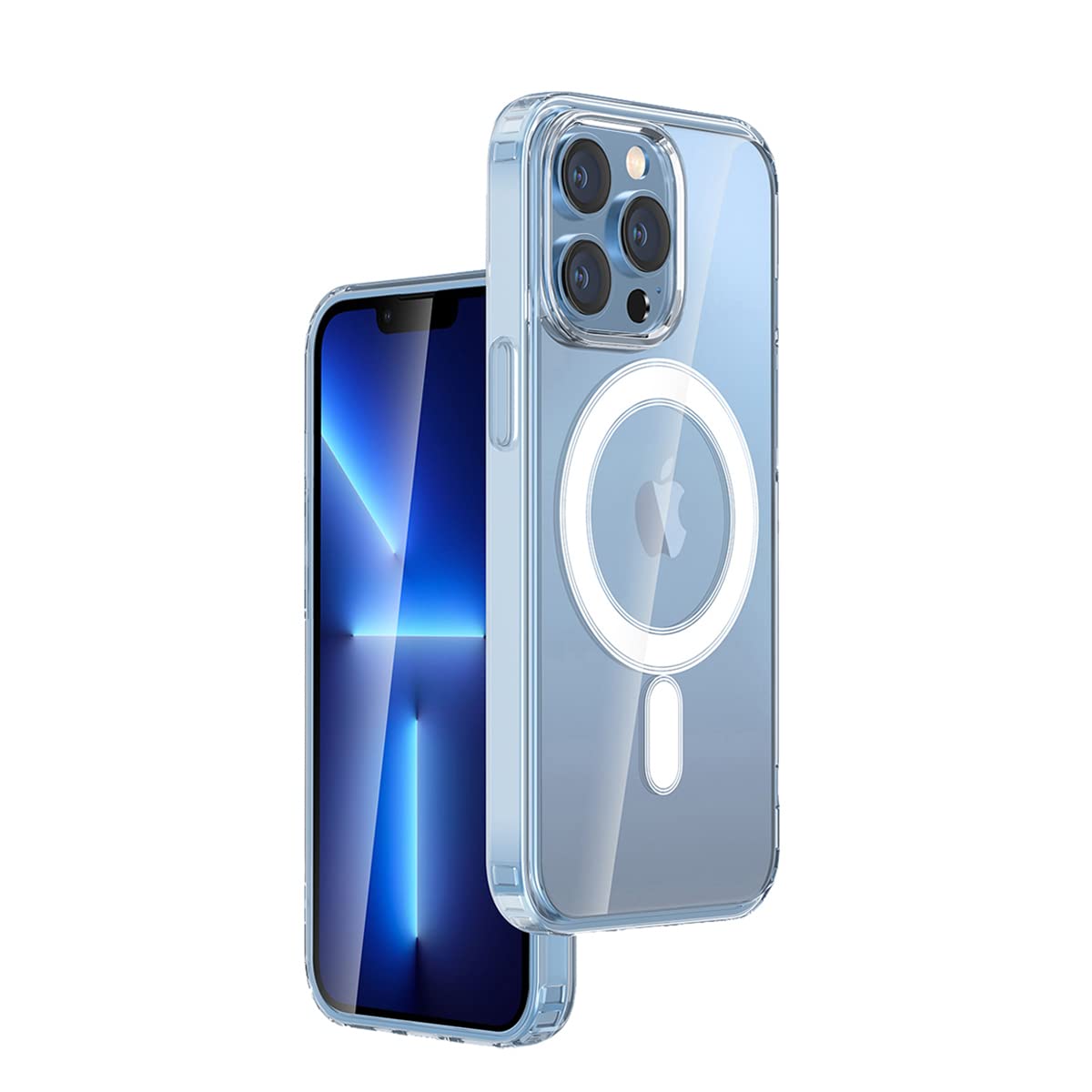 Magnetic Phone Case for iPhone 14 Pro Case Compatible with MagSafe, Camera Lens Full Protection, Non-Yellowing Shockproof Ultra Slim Silicone Cover Support Wireless Charging 6.1'' Clear