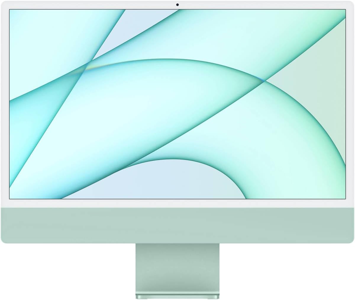 Apple iMac 24" with Retina 4.5K Display, M1 Chip with 8-Core CPU and 7-Core GPU, 8GB Memory, 256GB SSD, Green, Mid 2021, Includes English and French Keyboards